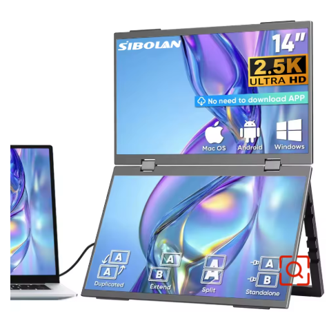 GONOX 14-inch 2.5K portable dual-screen monitor extender